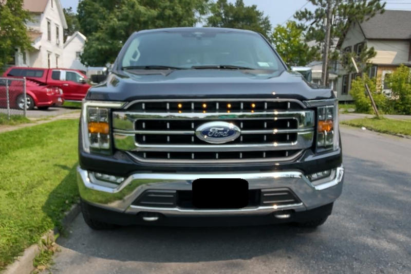 2021 F150 with Lariat Grille Custom Auto Works Raptor Style LED Amber ...